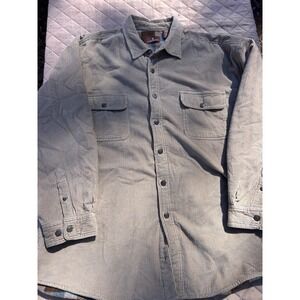 Lanesboro Men's XXL Corduroy Shirt Jacket Fleece Lined Plaid Insulated Brown Tan